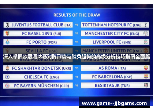 深入掌握欧冠淘汰赛对阵形势与胜负趋势的高级分析技巧指南全面篇